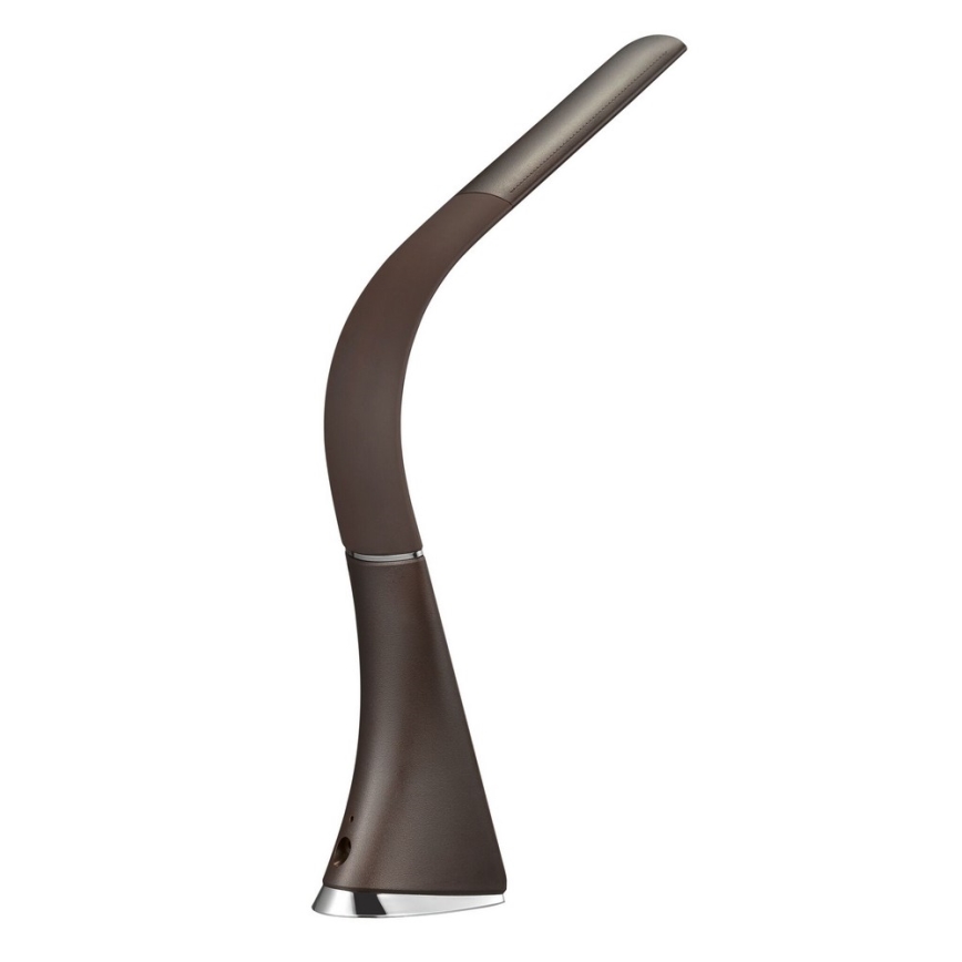 LED prigušiva stona lampa sa displejem LEATHER LED/7W/230V braon