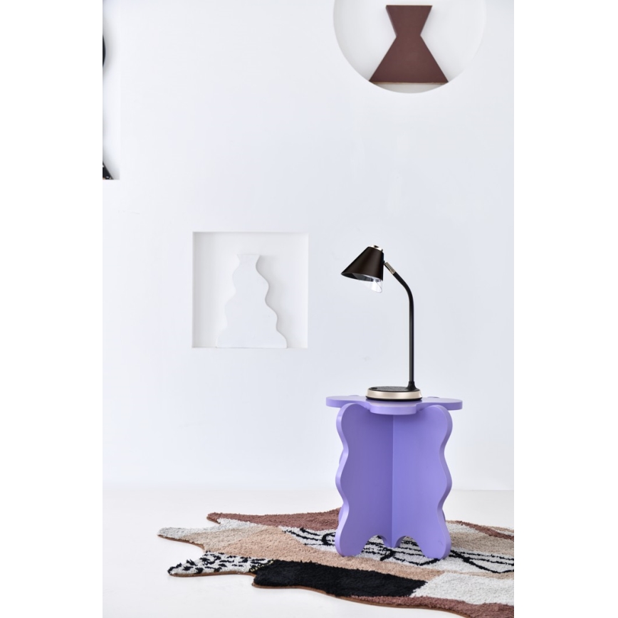 LED prigušiva stona lampa sa bežičnim punjenjem FINCH LED/9W/12/230V siva/sjajni hrom