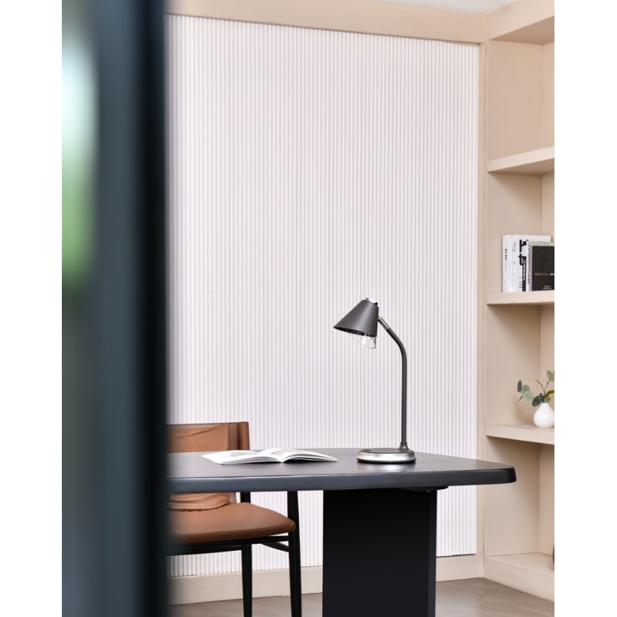 LED prigušiva stona lampa sa bežičnim punjenjem FINCH LED/9W/12/230V siva/sjajni hrom