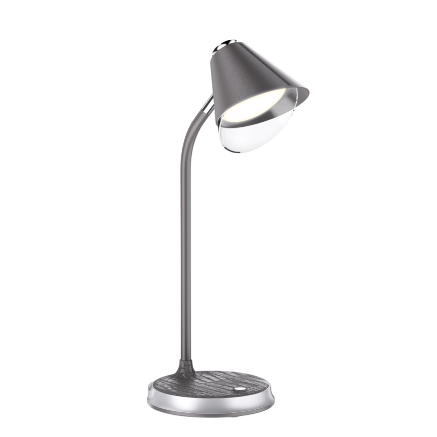 LED prigušiva stona lampa sa bežičnim punjenjem FINCH LED/9W/12/230V siva/sjajni hrom