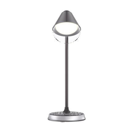 LED prigušiva stona lampa sa bežičnim punjenjem FINCH LED/9W/12/230V siva/sjajni hrom