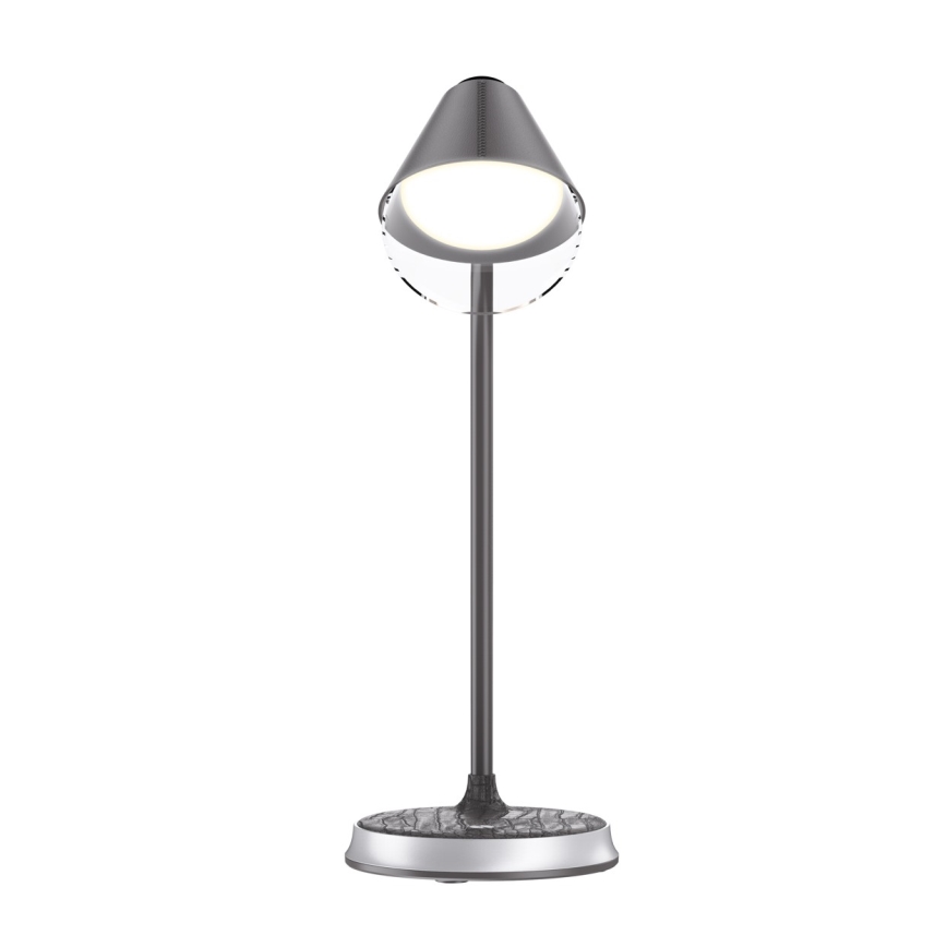 LED prigušiva stona lampa sa bežičnim punjenjem FINCH LED/9W/12/230V siva/sjajni hrom