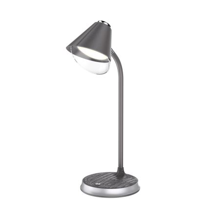 LED prigušiva stona lampa sa bežičnim punjenjem FINCH LED/9W/12/230V siva/sjajni hrom