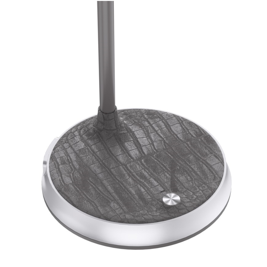 LED prigušiva stona lampa sa bežičnim punjenjem FINCH LED/9W/12/230V siva/sjajni hrom