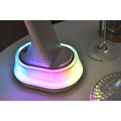 LED RGB prigušiva stona lampa sa bežičnim punjenjem CORELLA LED/7W/12/230V crna