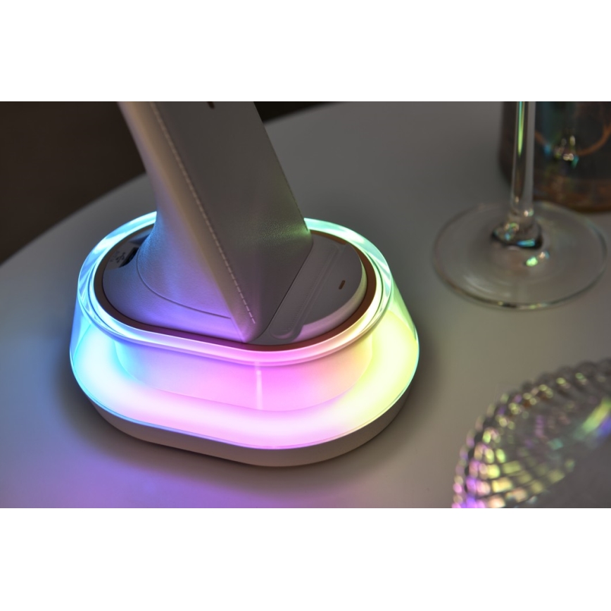 LED RGB prigušiva stona lampa sa bežičnim punjenjem CORELLA LED/7W/12/230V crna