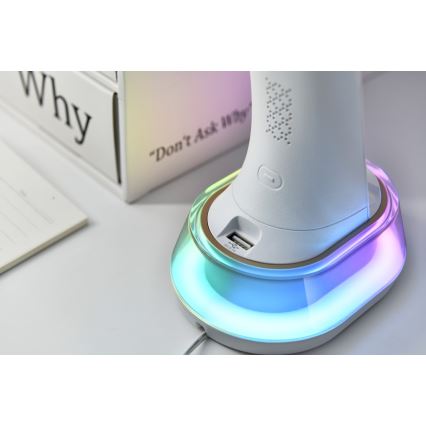 LED RGB prigušiva stona lampa sa bežičnim punjenjem CORELLA LED/7W/12/230V crna