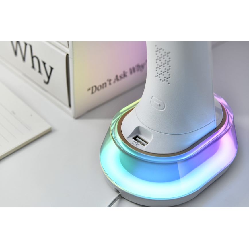 LED RGB prigušiva stona lampa sa bežičnim punjenjem CORELLA LED/7W/12/230V crna