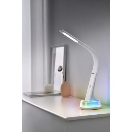 LED RGB prigušiva stona lampa sa bežičnim punjenjem CORELLA LED/7W/12/230V crna