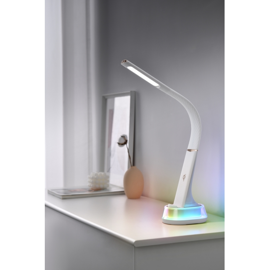 LED RGB prigušiva stona lampa sa bežičnim punjenjem CORELLA LED/7W/12/230V crna