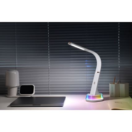 LED RGB prigušiva stona lampa sa bežičnim punjenjem CORELLA LED/7W/12/230V crna
