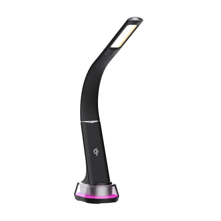 LED RGB prigušiva stona lampa sa bežičnim punjenjem CORELLA LED/7W/12/230V crna