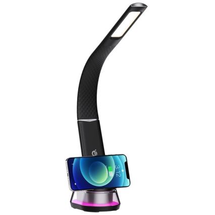 LED RGB prigušiva stona lampa sa bežičnim punjenjem CORELLA LED/7W/12/230V crna