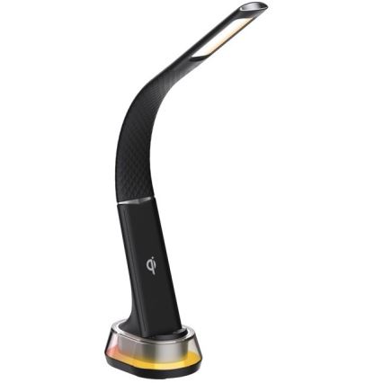 LED RGB prigušiva stona lampa sa bežičnim punjenjem CORELLA LED/7W/12/230V crna