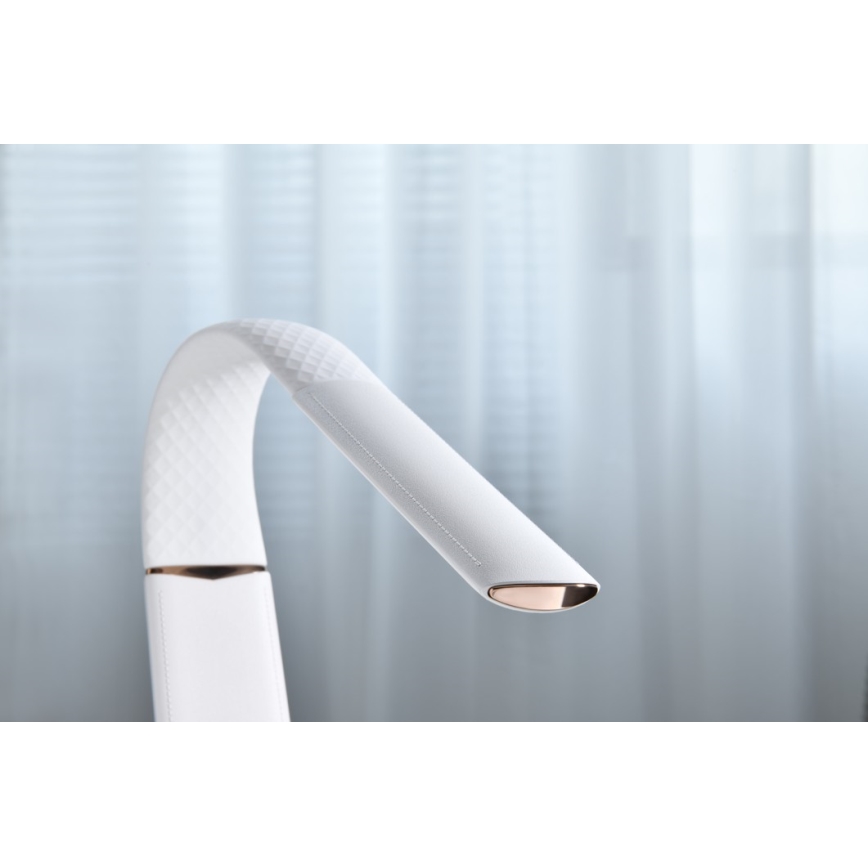 LED RGB prigušiva stona lampa sa bežičnim punjenjem CORELLA LED/7W/12/230V bela