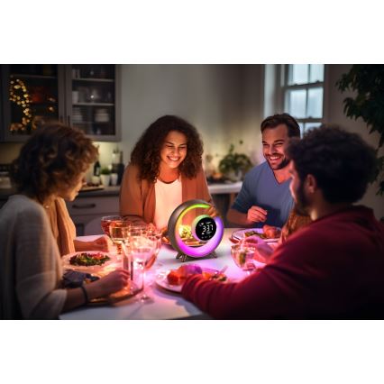 LED RGBW prigušiva stona lampa sa budilnikom PEACOCK LED/20W/5V USB