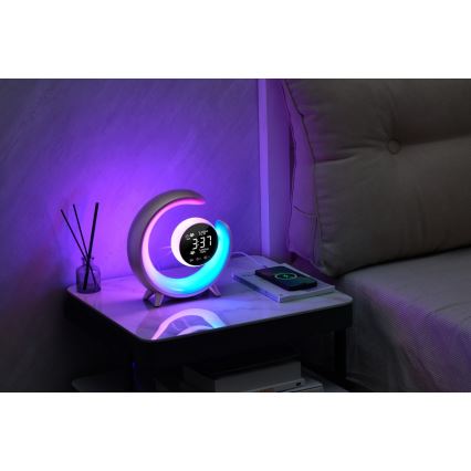 LED RGBW prigušiva stona lampa sa budilnikom PEACOCK LED/20W/5V USB