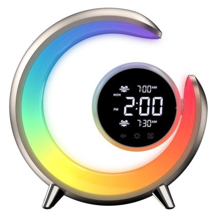 LED RGBW prigušiva stona lampa sa budilnikom PEACOCK LED/20W/5V USB