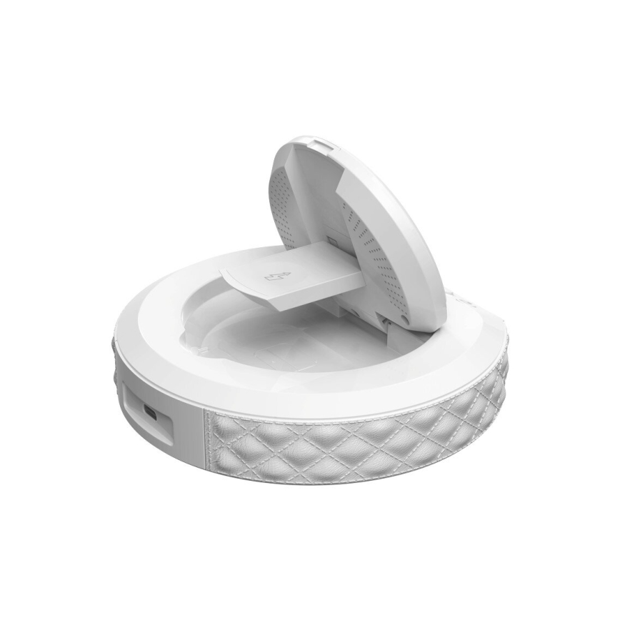 Budilnik sa LCD displejom i Qi bežičnim punjačem 27 W / 9 V, 220 mAh, beo