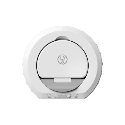 Budilnik sa LCD displejom i Qi bežičnim punjačem 27 W / 9 V, 220 mAh, beo