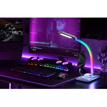 LED RGBW prigušiva stona lampa sa Qi bežičnim punjenjem 30W/230V 3000K/4000K/5000K bela