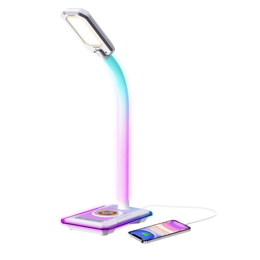 LED RGBW prigušiva stona lampa sa Qi bežičnim punjenjem 30W/230V 3000K/4000K/5000K bela
