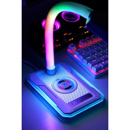 LED RGBW prigušiva stolna lampa sa Qi bežičnim punjenjem 30W/230V 3000K/4000K/5000K crna