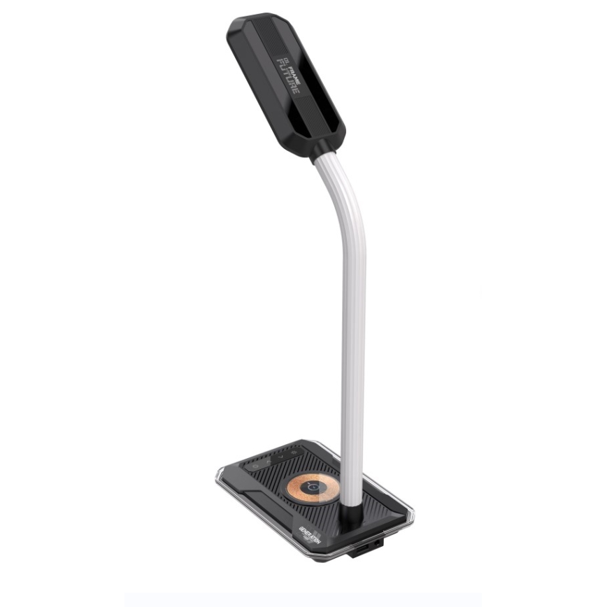 LED RGBW prigušiva stolna lampa sa Qi bežičnim punjenjem 30W/230V 3000K/4000K/5000K crna