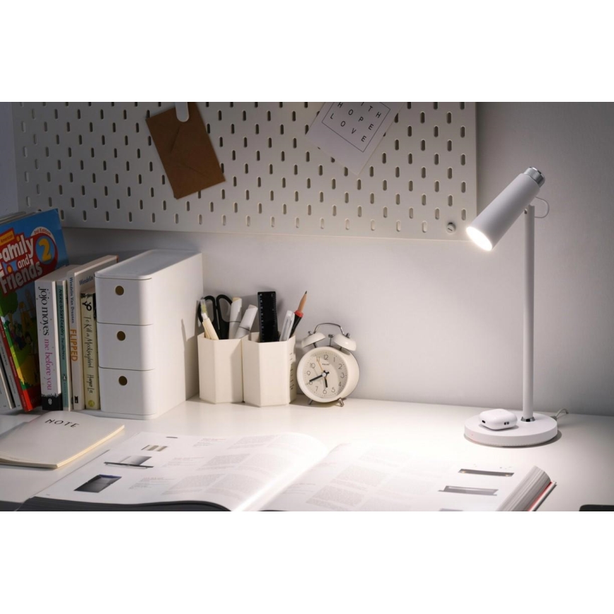 LED prigušiva stona lampa sa bežičnim Qi punjenjem TIT LED/12W/230V bela