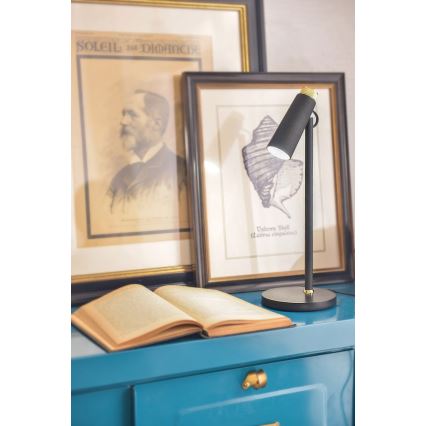 LED prigušiva stona lampa sa bežičnim Qi punjenjem TIT LED/12W/230V crna