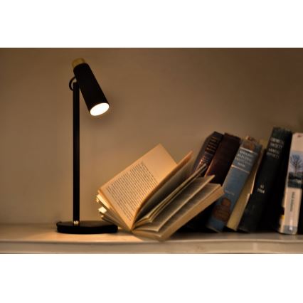 LED prigušiva stona lampa sa bežičnim Qi punjenjem TIT LED/12W/230V crna