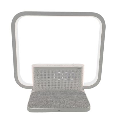 LED prigušiva stona lampa sa budilnikom i Qi bežičnim punjenjem LED/18W/230V bela