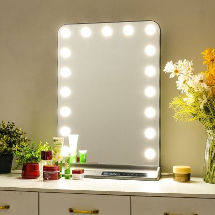 LED prigušiva ogledalo za šminkanje HOLLYWOOD LED/18W/230V 3000/4200/6000K siva