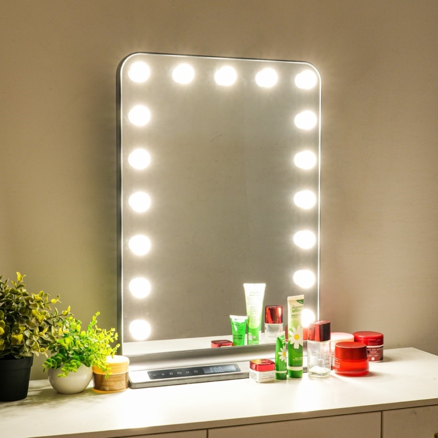 LED prigušiva ogledalo za šminkanje HOLLYWOOD LED/18W/230V 3000/4200/6000K siva