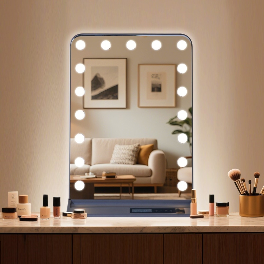 LED prigušiva ogledalo za šminkanje HOLLYWOOD LED/18W/230V 3000/4200/6000K siva