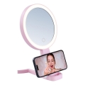 Immax 09102L - LED+CCT prigušiva kozmetičko ogledalo SWEET LED/3W/5V ružičasto