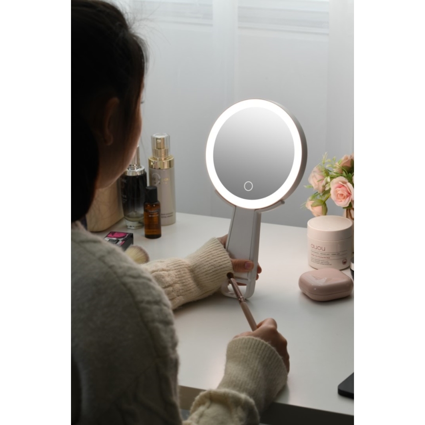 Immax 09103L - LED+CCT Prigušiva kozmetičko ogledalo SWEET LED/3W/5V bela