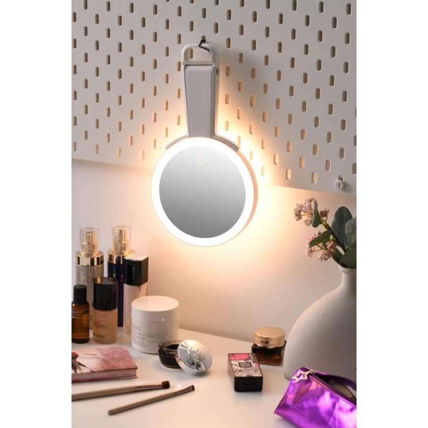 Immax 09103L - LED+CCT Prigušiva kozmetičko ogledalo SWEET LED/3W/5V bela