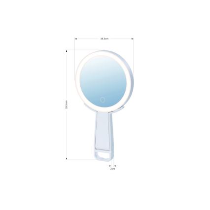 Immax 09103L - LED+CCT Prigušiva kozmetičko ogledalo SWEET LED/3W/5V bela