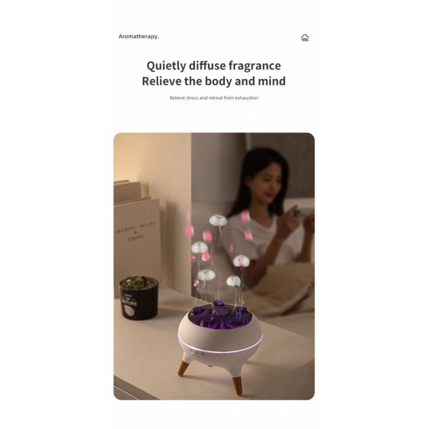 Immax 09104L - Aroma difuzer i ovlaživač vazduha JELLYFISH LED/11W/5V