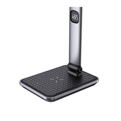 Prigušiva LED stona lampa LED/8,5W/230V sa bežičnim punjenjem, srebrna
