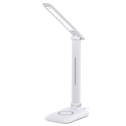 LED stona lampa LUMI, prigušiva, sa bežičnim QI punjenjem i USB priključkom, 7W/230V, bela