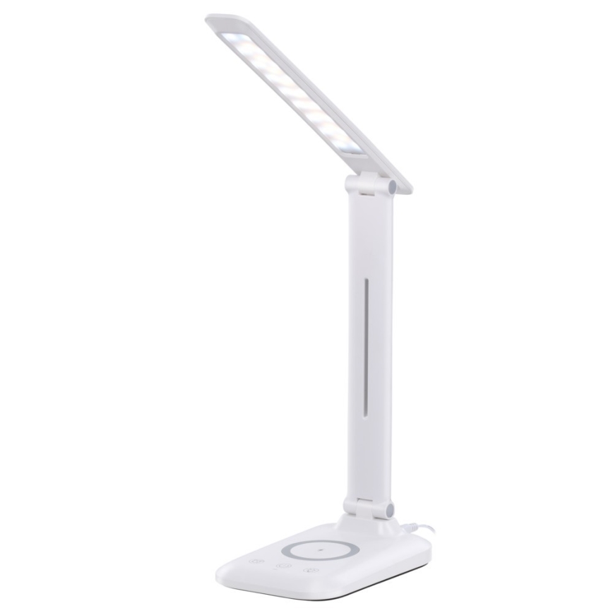 LED stona lampa LUMI, prigušiva, sa bežičnim QI punjenjem i USB priključkom, 7W/230V, bela