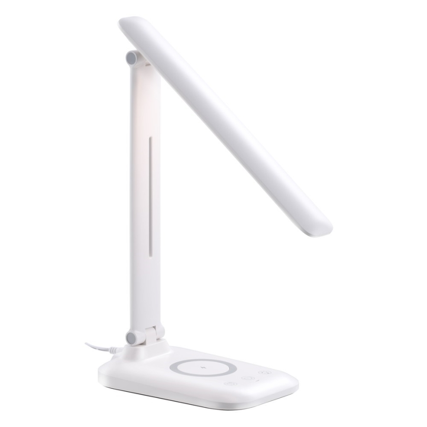 LED stona lampa LUMI, prigušiva, sa bežičnim QI punjenjem i USB priključkom, 7W/230V, bela
