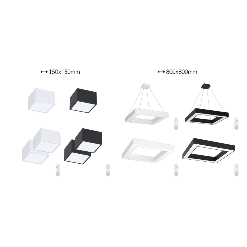 Immax NEO 07074-60 - LED prigušiva plafonska svetiljka CANTO LED/34W/230V crna Tuya + daljinski upravljač