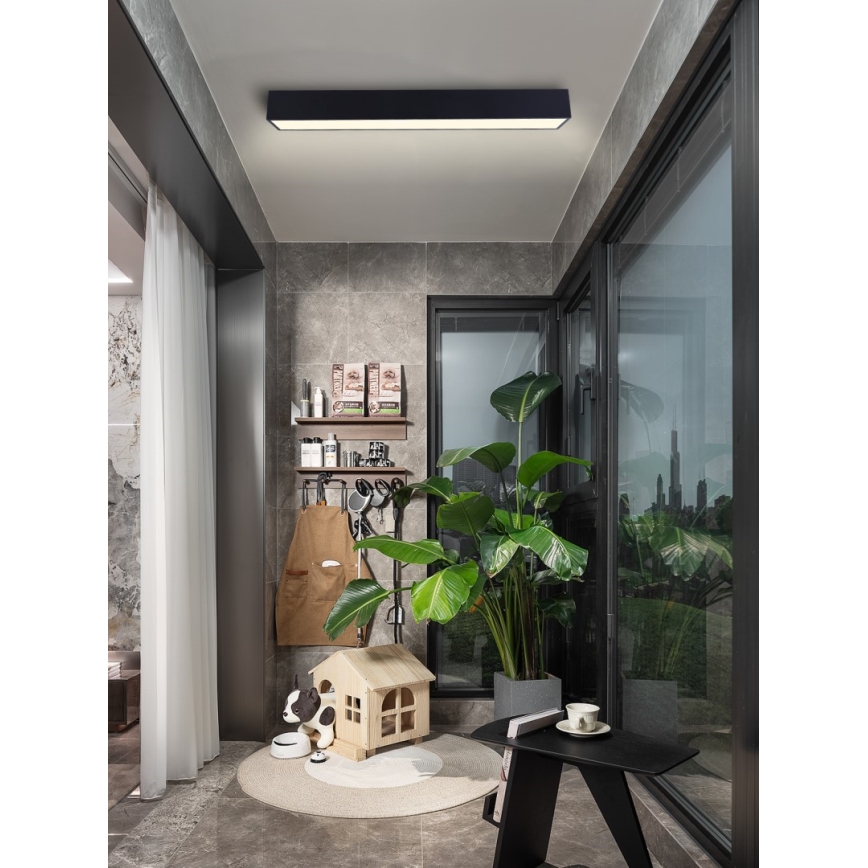 Immax NEO 07074-90 - LED prigušiva plafonsko svetlo CANTO LED/50W/230V crno Tuya + daljinski upravljač