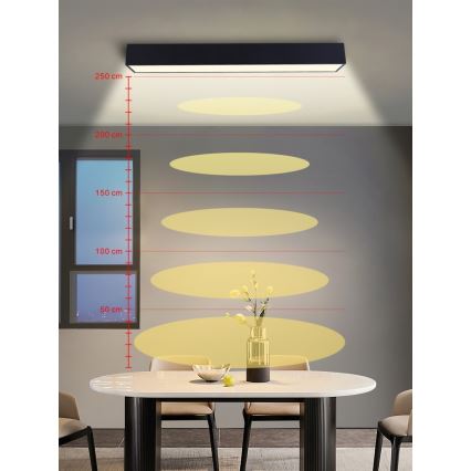 Immax NEO 07074-90 - LED prigušiva plafonsko svetlo CANTO LED/50W/230V crno Tuya + daljinski upravljač