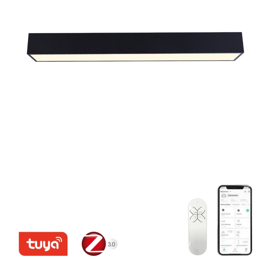 Immax NEO 07074-90 - LED prigušiva plafonsko svetlo CANTO LED/50W/230V crno Tuya + daljinski upravljač