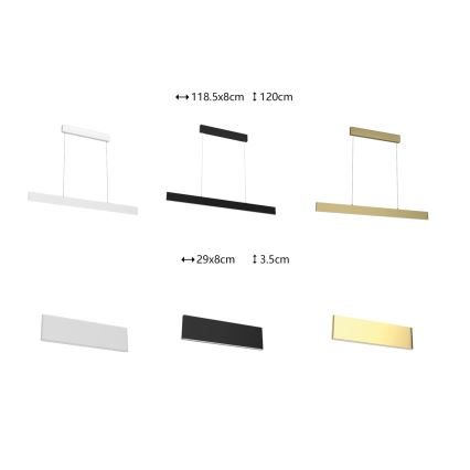 Immax NEO 07075L-LED Prigušiva luster na sajli LISTON beo LED/18W/230V Tuya + daljinski upravljač