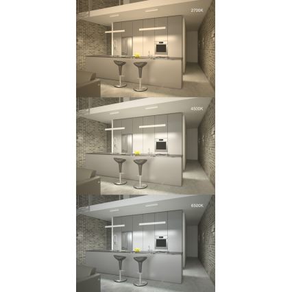 Immax NEO 07076L - LED prigušiva luster na sajli crni LISTON LED/18W/230V Tuya + daljinski upravljač